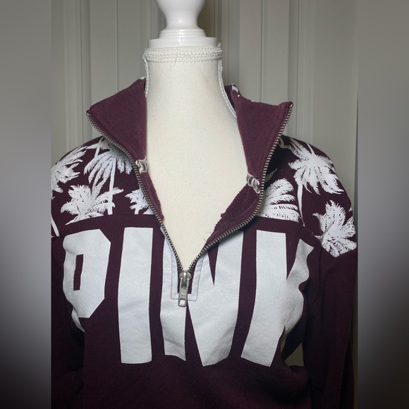 VS PINK Half Zip Rare Tropical Print - Picture 5 of 6